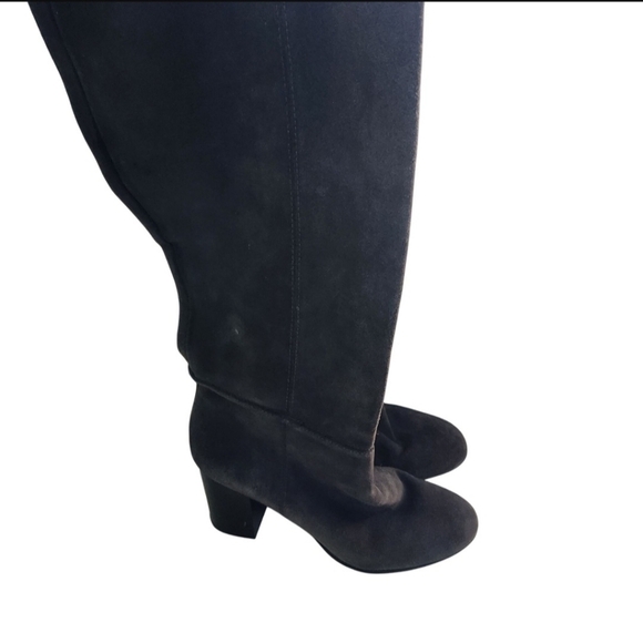 Sam Edelman Caprise Gray Suede Pull On Heeled Knee High Boots Size 8.5M - Picture 2 of 13